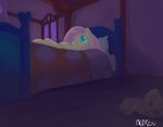  alasou bed blue_eyes equine female feral fluttershy_(mlp) friendship_is_magic fur hair horse long_hair looking_up lying mammal my_little_pony night on_bed pegasus pillow pink_hair pony solo teddy_bear window wings yellow_fur 