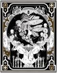  3boys absurdres armpit_hair arthropod_boy beads bottle bug candle eyelashes fairy fern gills highres iliothermia insect_wings laurel_tattoo long_hair male_focus mastectomy_scar merfolk merman monster_boy multiple_boys nipples original scar scar_on_chest wings 