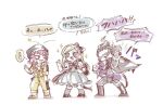  1girl 2boys ahiruzatu bandaged_arm bandages beanie bow braid commentary_request danganronpa_(series) danganronpa_2:_goodbye_despair hair_bow hat jumpsuit multiple_boys pink_eyes pink_hair scarf single_braided_sidelock soda_kazuichi sonia_nevermind tanaka_gundham translation_request 