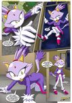  bbmbbf blaze_the_cat cat climbing clothing comic dialog feline female mammal moan mobius_unleashed outside palcomix sega sonic_(series) text 