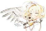  bird blonde_hair fate/extra fate/extra_ccc fate_(series) gloves green_eyes hair_intakes nero_claudius_(bride)_(fate) nero_claudius_(fate)_(all) solo starshadowmagician 