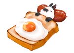  bunny closed_eyes egg food food_on_body lilac_(p-f_easy) lying md5_mismatch no_humans original pepper pillow sausage simple_background sleeping solo toast white_background 