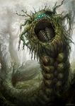  bad_pixiv_id forest monster nature nekoemonn no_humans original teeth tree worms 