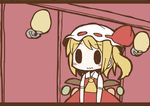  adomi blonde_hair comic flandre_scarlet hat hat_ribbon letterboxed millipen_(medium) ribbon side_ponytail silent_comic solo touhou traditional_media wavy_mouth wings 