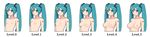  aqua_eyes aqua_hair bust_chart flat_chest hatsune_miku highres lineup long_hair long_image nipples nude solar_(solar0495) solo twintails vocaloid white_background wide_image 
