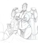  bed bedroom big_breasts blackfox85 blanket breasts canine clothed clothing cosplay feline female fox invalid_tag kincade lion male mammal monochrome muscles muscular_female navel sketch skimpy star_wars surprise 