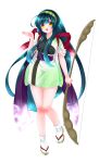  1girl absurdres ahoge blunt_bangs brown_sandals edomura_niniko full_body gradient_clothes gradient_kimono green_hair green_hairband green_kimono hairband hand_up highres japanese_clothes kimono long_hair obi official_art okobo pea_pod platform_sandals purple_sash sandals sash short_kimono short_sleeves simple_background socks solo tabi touhoku_zunko transparent_background two-tone_kimono very_long_hair voiceroid white_kimono white_socks yellow_eyes 