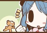  adomi blue_hair comic letterboxed millipen_(medium) open_mouth remilia_scarlet silent_comic solo stuffed_animal stuffed_toy teddy_bear touhou traditional_media 