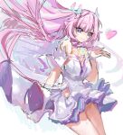  1girl bare_shoulders breasts chinese_commentary commentary_request cyrene_(demiurge)_(honkai:_star_rail) cyrene_(honkai:_star_rail) detached_sleeves diamond-shaped_pupils diamond_(shape) heart highres honkai:_star_rail honkai_(series) large_breasts long_hair pink_hair pointy_ears purple_eyes simple_background smile solo symbol-shaped_pupils very_long_hair xiaox096 