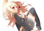  animal_ears bad_id bad_pixiv_id blonde_hair candy cat_ears cat_tail food lollipop long_hair nightmare_cat pixiv_mahou_gakuen red_eyes saliva saliva_trail solo tail thighhighs 