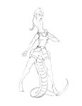 5_fingers animal_humanoid anthro balancing_on_tail belt black_and_white bottomwear braided_hair braided_ponytail claws clothing cobra eyebrows female feral finger_claws fingernails fingers fist graphite_(artwork) growth hair holding_object human human_to_anthro human_to_humanoid humanoid lara_croft lips long_neck long_tail looking_at_self looking_down mammal membrane_(anatomy) membrane_growth mid_transformation monochrome nails neck_expansion on_tail open_mouth ponytail raised_inner_eyebrows reptile scale_growth scales scalie scaly_tail shirt shorts sketch sleeveless_topwear snake snake_hood snake_hood_growth solo species_transformation standing standing_on_tail surprised tail tail_burst tank_top toe_claws tomb_raider topwear torn_bottomwear torn_clothing torn_shorts traditional_media_(artwork) transformation transformation_through_magic unknown_artist ventral_scales worried
