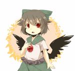  bad_id bad_pixiv_id bow brown_hair eiri_(eirri) fang hair_bow looking_at_viewer lowres open_mouth red_eyes reiuji_utsuho short_hair short_sleeves skirt solo touhou wings younger 