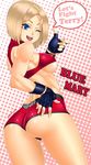  ass blonde_hair blue_mary character_name fatal_fury king_of_fighters shorts signature solid_air underboob 