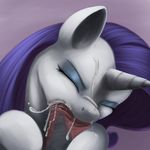  close-up cum cum_in_mouth equine erection eyes_closed faceless_male fellatio female friendship_is_magic horn horse male my_little_pony nude oral oral_sex penis plain_background pony pony-fuhrer rarity_(mlp) sex straight unicorn 