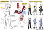  &lt;3 blue_eyes blush breasts canine cosplay cre&lt;3 english_text feline female fur kyary_pamyu_pamyu male mammal model_sheet red_fur rydian scriptkitten size_difference sketch text white_fur yellow_eyes young 