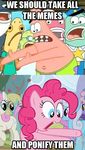  equine friendship_is_magic horse my_little_pony patrick_star pinkie_pie_(mlp) pony spongebob_squarepants 