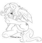  equine female feral friendship_is_magic hair horse looking_at_viewer mammal mrfatcakes my_little_pony nude one_eye_closed original_character pegasus pony presenting pussy signature solo wings wink 