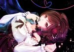  bare_shoulders brown_eyes brown_hair covering_mouth dress flower frilled_dress frills hair_flower hair_ornament heart heart_of_string lights looking_at_viewer marble meiko ribbon solo tonyo_(milky_crown) vocaloid 