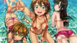  :d amy_(suisei_no_gargantia) animal arm_up ass bangs bare_shoulders barefoot bikini bikini_skirt blunt_bangs bracelet braid breasts brown_eyes brown_hair chin_rest cleavage collarbone end_card foreshortening grace_(suisei_no_gargantia) green_eyes hair_ornament hairclip hisasi jewelry large_breasts long_hair looking_at_viewer looking_back lying melty_(suisei_no_gargantia) multiple_girls navel on_stomach open_mouth outstretched_hand partially_submerged purple_bikini red_bikini saaya_(suisei_no_gargantia) sandals screencap short_hair side-tie_bikini sitting skindentation smile splashing string_bikini suisei_no_gargantia swimsuit twin_braids twintails water wet yellow_bikini 