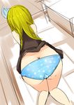  all_fours ass blue_panties butt_crack from_behind ico_(green_bullet) kimidori_(ico) long_hair original panties polka_dot polka_dot_panties solo underwear 