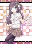  black_hair blue_eyes fang long_hair md5_mismatch original pantyhose solo tsukino_neru 