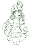  ico_(green_bullet) kimidori_(ico) long_hair looking_at_viewer monochrome original simple_background sketch solo very_long_hair white_background 
