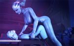  3d alien animated animated_gif asari blue_skin futa_with_female futanari liara_t'soni lowres mass_effect multiple_girls penis 