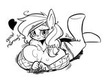  &lt;3 anthro anthrofied applejack_(mlp) big_breasts breasts doctorplaid equine female freckles friendship_is_magic hooves horse huge_breasts inks looking_at_viewer mammal monochrome my_little_pony panties smile solo underwear 