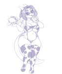  2019 anthro bedroom_eyes belly beverage big_breasts bikini blithedragon breasts burger cleavage clothed clothing cow_bikini cow_print cowkini deep_navel dragon eyelashes eyewear female food hair half-closed_eyes holding_object horn legwear looking_at_viewer milkshake muffin_top nipple_bulge pose reptile scalie seductive slightly_chubby smile solo standing stockings straw string_bikini sunglasses swimsuit thick_thighs thigh_highs under_boob wide_hips 