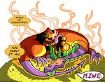  angry crossover cynos-zilla dragon friendship_is_magic greed green_lantern my_little_pony orange_lantern ring spike_(mlp) 