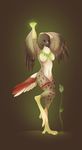  breasts dancing female garter happy hawk nude red-tailed_hawk rufflecat solo winged_arms 