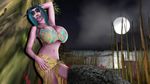  big_breasts breasts damokt_(artist) elf eyes_closed female flower freckles hair huge_breasts island markings moon night_elf outside pointy_ears rock solo thighs video_games warcraft water world_of_warcraft 