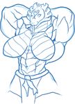  abs biceps big_breasts breasts clothed clothing crossgender demon dragon female forked_tongue inks jackie_chan_adventures long_tongue monochrome muscles muscular_female navel pose redsilver reptile scalie shendu sketch skimpy solo teasing tongue tongue_out 