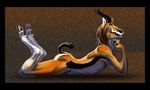  anthro bluenire dynameaux gazelle hooves lying male nude pinup pose solo thomson_gazelle 