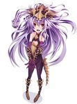  breastplate elbow_gloves gloves long_hair medusa_(shingeki_no_bahamut) monster_girl mosu_(korikan) open_mouth pigeon-toed pointy_ears purple_hair red_eyes shingeki_no_bahamut snake snake_hair solo tail 