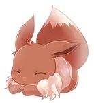  bad_pixiv_id closed_eyes eevee fur gen_1_pokemon no_humans pokemon pokemon_(creature) remooo sleeping 