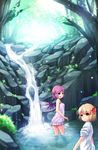  kaoru_(rena12345) multiple_girls mystia_lorelei nature rumia touhou wading water waterfall 