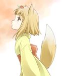  animal_ears brown_eyes brown_hair fox_ears fox_tail ibuki_ena lowres original profile short_hair solo tail 