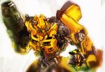  bumblebee mecha no_humans so-bin solo transformers weapon 