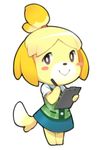  animal_crossing anthro canine dog female isabelle_(animal_crossing) mammal nintendo shizue_(animal_crossing) solo unknown_artist video_games 