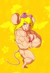  abstract_background anthro biceps big_muscles bikini blonde_hair blue_eyes brown_fur chip_'n_dale_rescue_rangers clothing collaboration disney eyewear female fur gadget gadget_hackwrench gettar82 goggles googles hair hyper hyper_muscles hyper_muscular mammal mouse muscles muscular_female pose rescue_rangers rodent sleuth solo swimsuit tight_clothing vein 