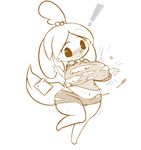  anthro breasts clothing female isabelle_(animal_crossing) nintendo shizue_(animal_crossing) solo torn_clothing unknown_artist video_games 