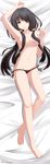  absurdres arm_above_head arm_up artist_name barefoot bed_sheet black_hair black_panties blush breasts dakimakura date_a_live dated drooling error from_above full_body groin hair_censor hair_over_breasts hair_over_one_eye highres kazenokaze legs long_hair long_image long_legs looking_at_viewer lowleg lowleg_panties lying medium_breasts navel no_bra on_back open_mouth panties red_eyes saliva side-tie_panties solo tall_image tokisaki_kurumi topless underwear very_long_hair 