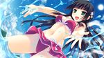  bikini black_hair game_cg green_eyes guardian☆place long_hair saeki_hokuto skyfish suminoin_ouka swimsuit water 