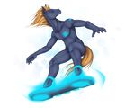  alpha_channel barcode blue_eyes e621 equine fur glowing gold_hair grey_fur hair horse hoverboard male mammal mascot nude plain_background solo standing surfer transparent_background wiredhooves 