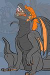  belly claws diablito dragon eating hair hi_res open_mouth orange_hair paws scalie teeth vorarephilia vore wings 
