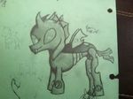  2013 changeling chromium_(artist) drawing fangs friendship_is_magic holes horn male my_little_pony original_character real solo wings 