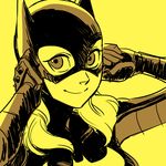  1girl batgirl batman_(series) dc_comics female gloves mask sen_(pixiv111638) smile solo stephanie_brown yellow 