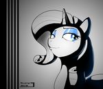  black_and_white blue_eyes equine eyeshadow female friendship_is_magic horn horse makeup mammal monochrome my_little_pony pony rarity_(mlp) skyline19 solo unicorn 