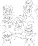  anthro areola big-e6 big_breasts breasts canine erect_nipples eyewear female fox glasses grin gun human looking_at_viewer lt._vixen mammal monochrome navel nipples nude ranged_weapon smile squirrel_and_hedgehog weapon 